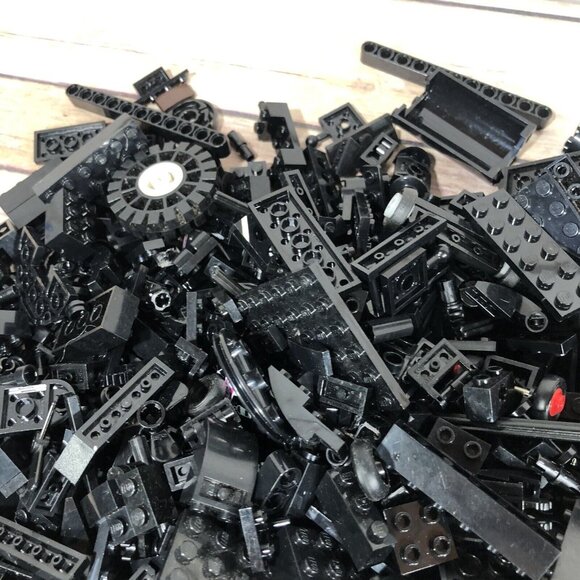 LEGO BLACK 2.49lbs Building Brick Pieces Blocks Parts Castle Star Wars City Bulk - Picture 8 of 11